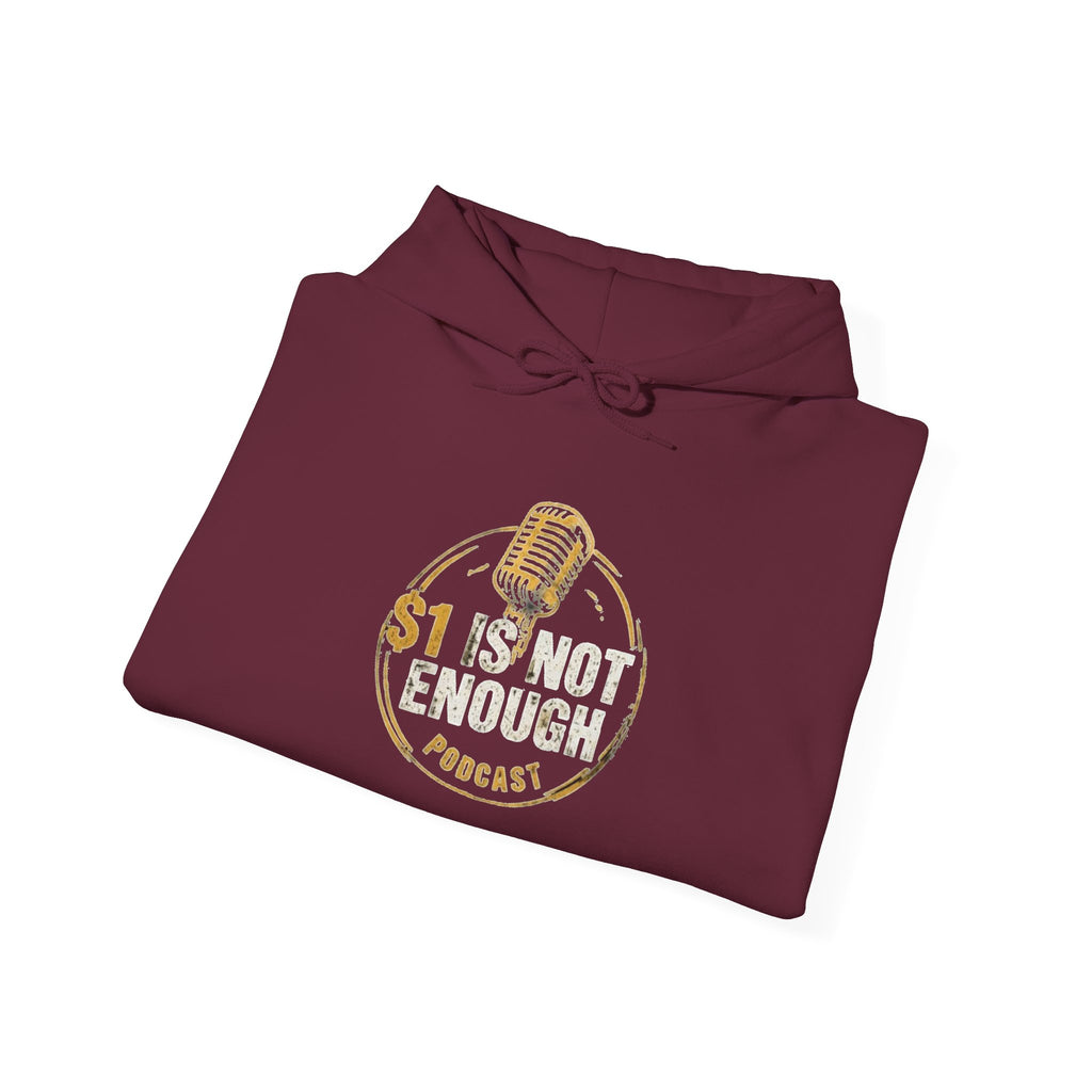 Hoodie – "1 Is Not Enough" Podcast Microphone Logo Pullover