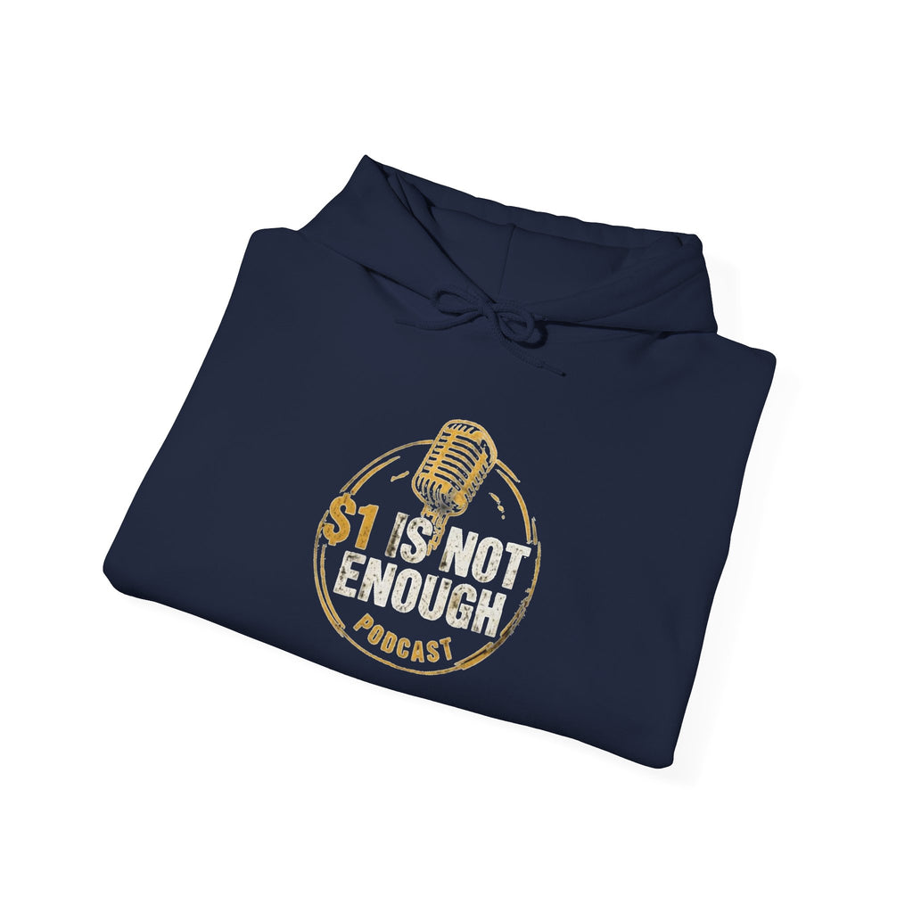 Hoodie – "1 Is Not Enough" Podcast Microphone Logo Pullover