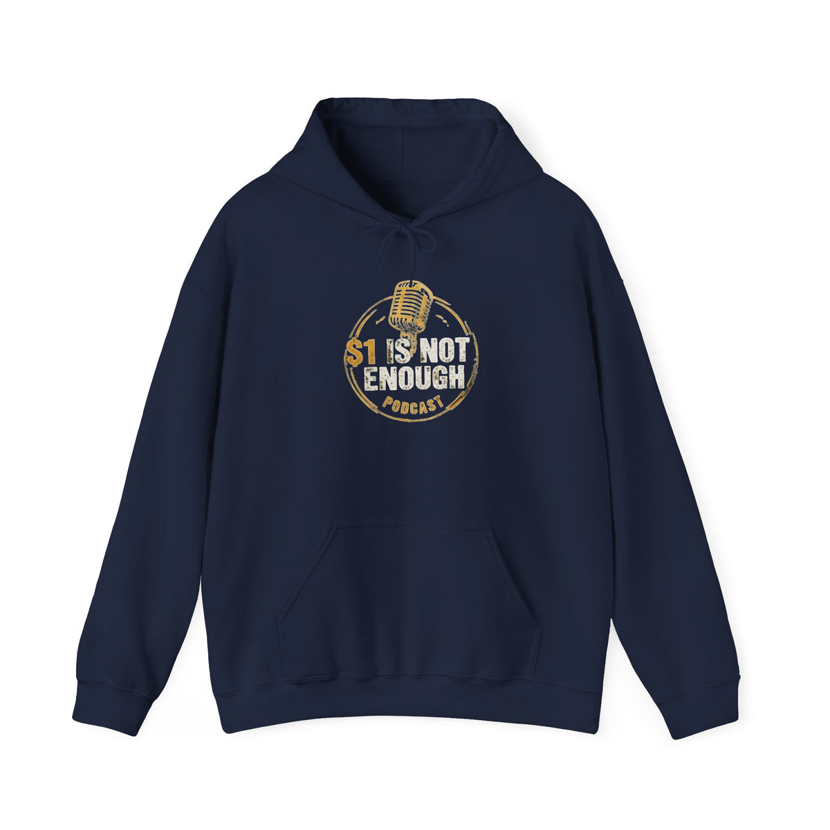 Hoodie – "1 Is Not Enough" Podcast Microphone Logo Pullover