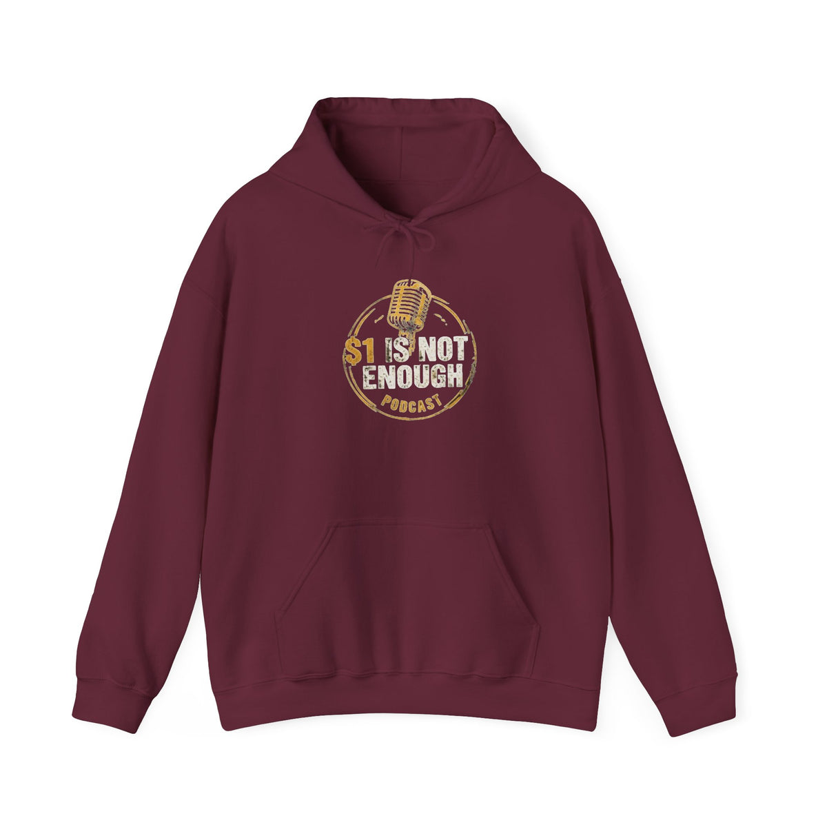 Hoodie – "1 Is Not Enough" Podcast Microphone Logo Pullover