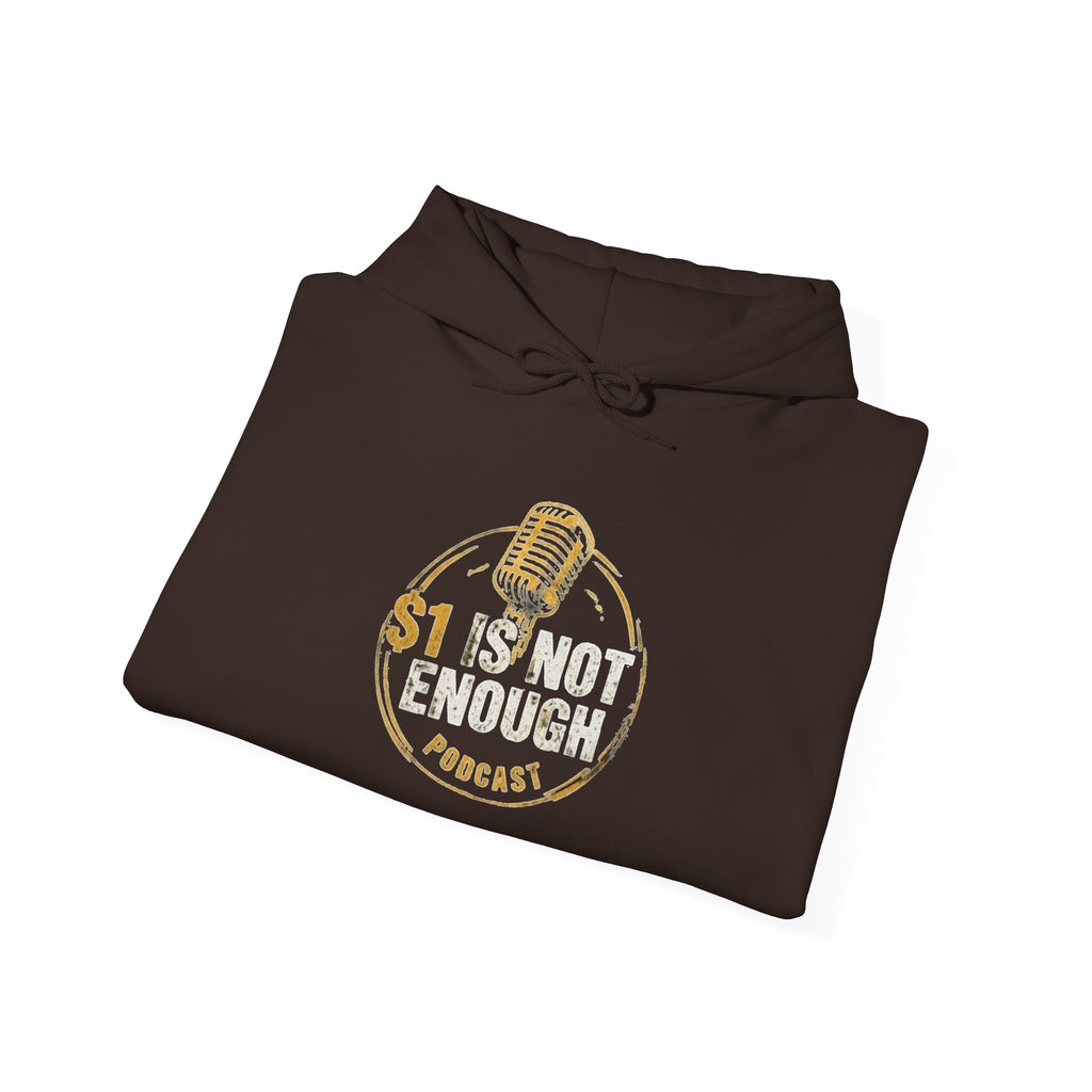 Hoodie – "1 Is Not Enough" Podcast Microphone Logo Pullover