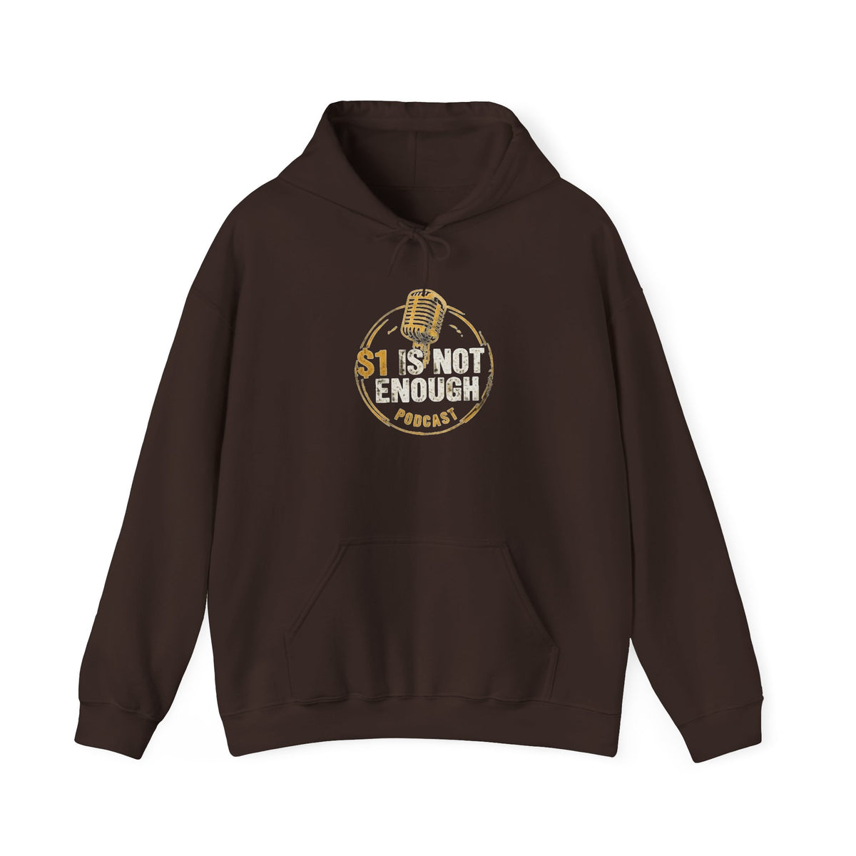 Hoodie – "1 Is Not Enough" Podcast Microphone Logo Pullover