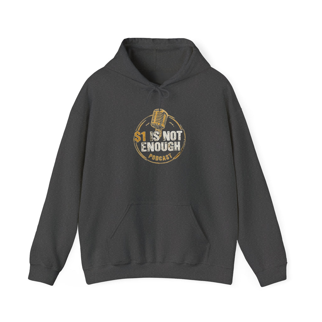 Hoodie – "1 Is Not Enough" Podcast Microphone Logo Pullover